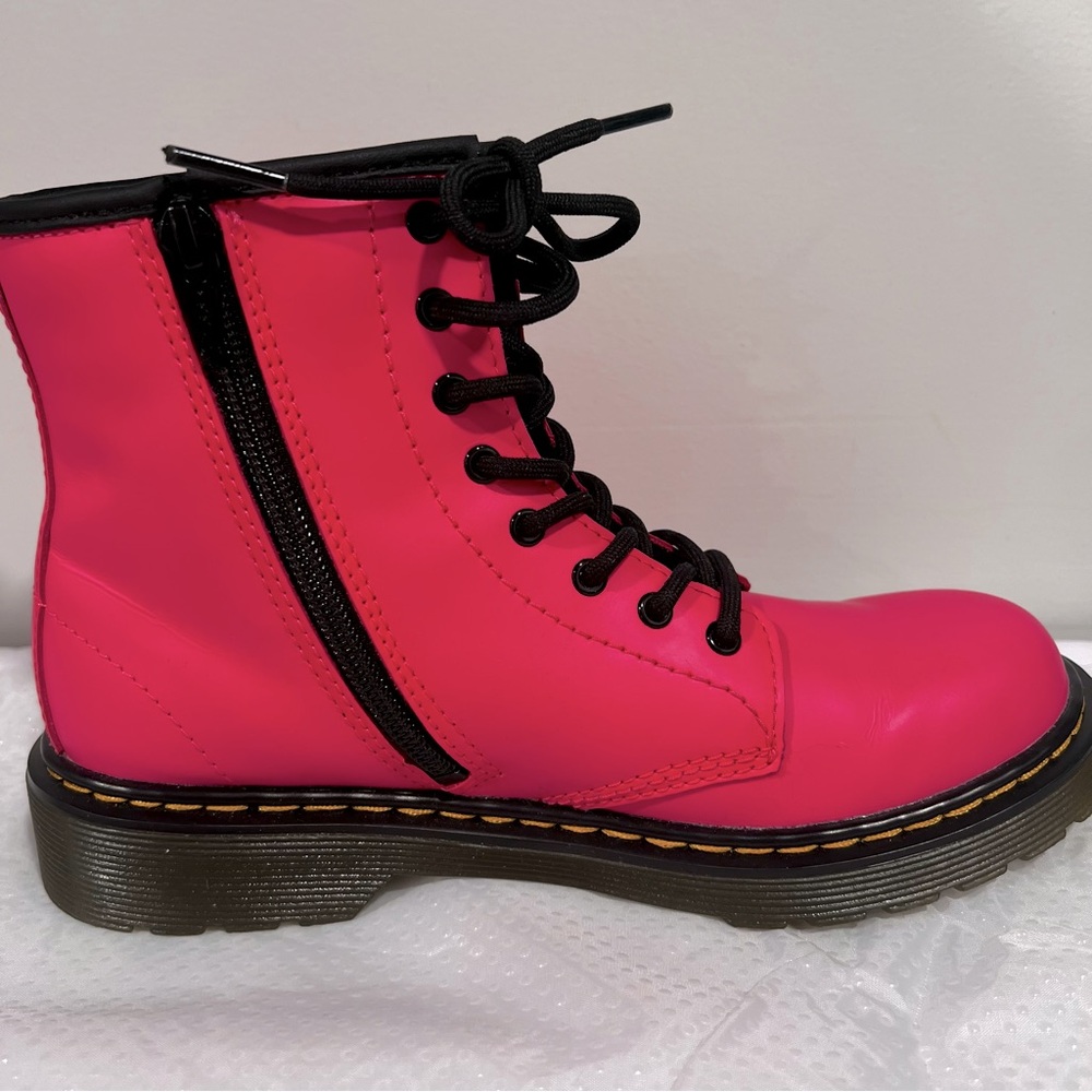 Dr. Martens 1460 J Sz 4 US Clash Pink Smooth Leather Boots - Picture 6 of 14